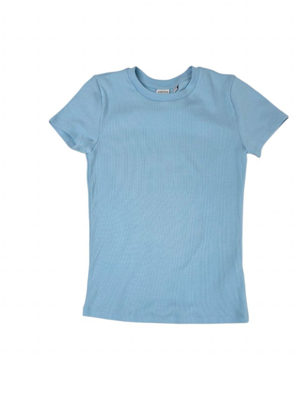 Aritzia Homestretch Short Sleeve Crew Neck T-Shirt, Blue, Ribbed, Size XS